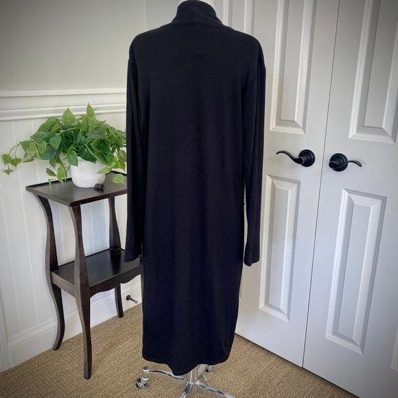 Bobeau Open Front Long Black Cardigan - Picture 4 of 12